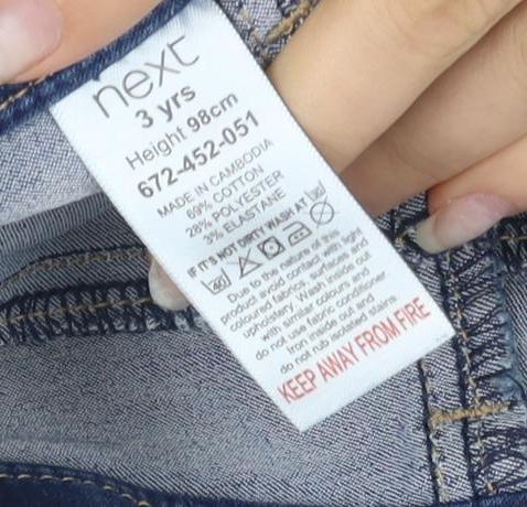 Next Girls Blue Jegging Jeans 3 Years Adjustable Waist