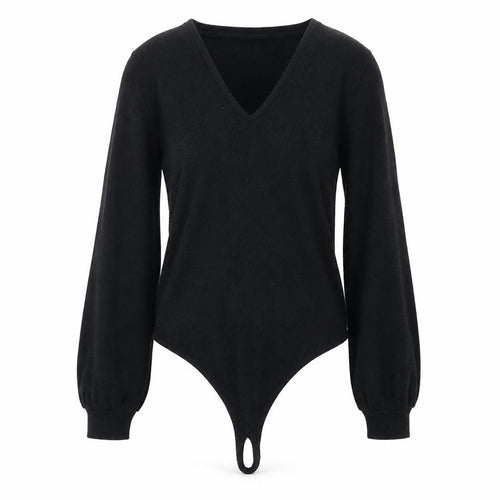 Abercrombie & Fitch Women's Black Bodysuit L V-Neck