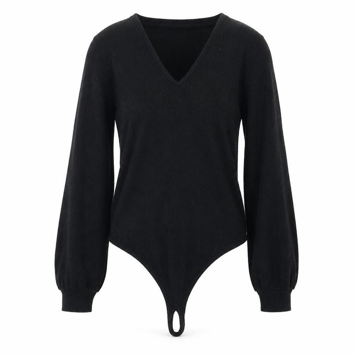 Abercrombie & Fitch Women's Black Bodysuit L V-Neck