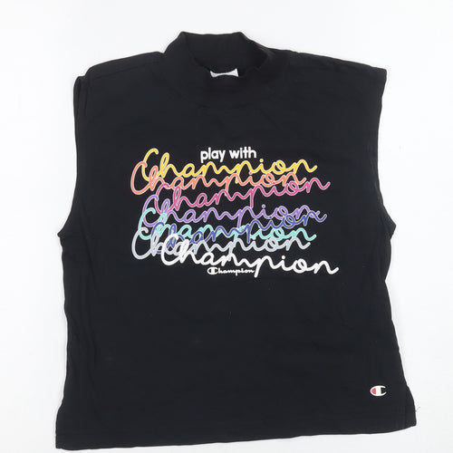 Champion Black Unisex Tank S - Mock Neck Jersey Basic