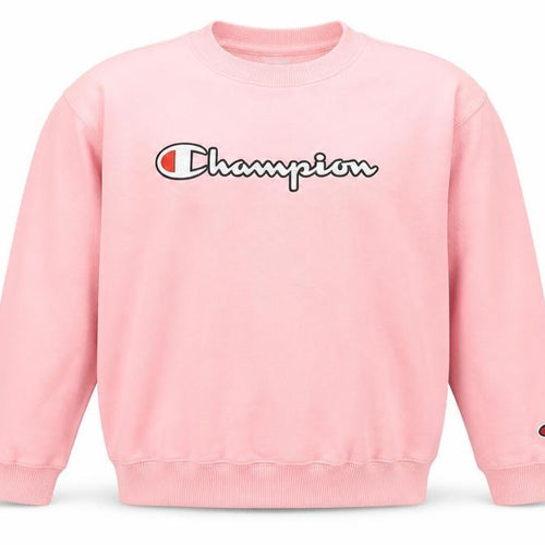 Champion Pink Unisex Kids Logo Sweatshirt XL
