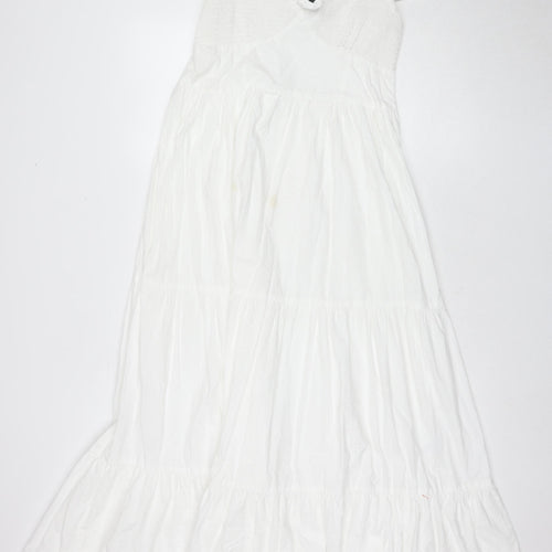 ASOS Women's White Sleeveless Cotton Dress, Size 16