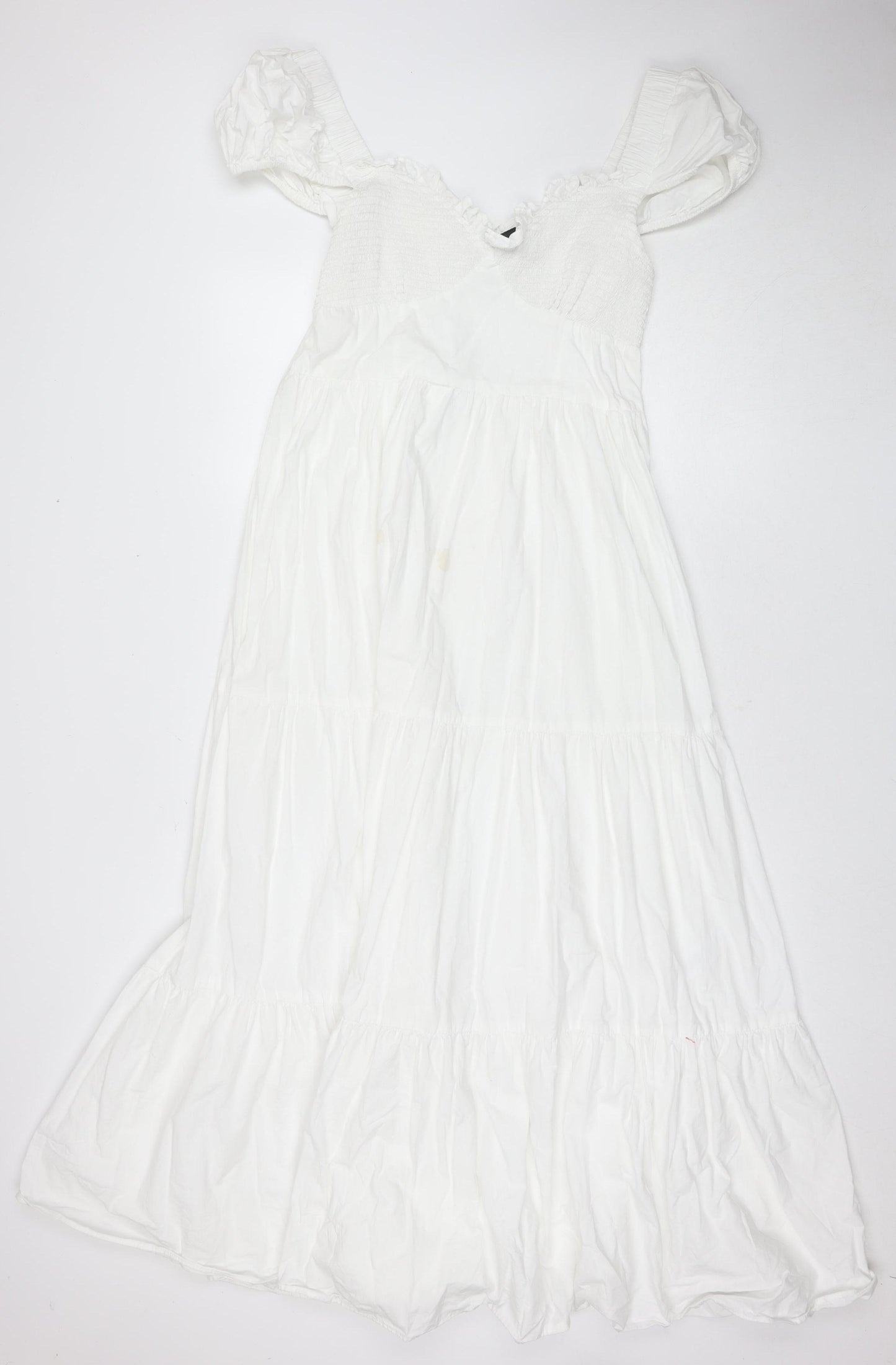 ASOS Women's White Sleeveless Cotton Dress, Size 16