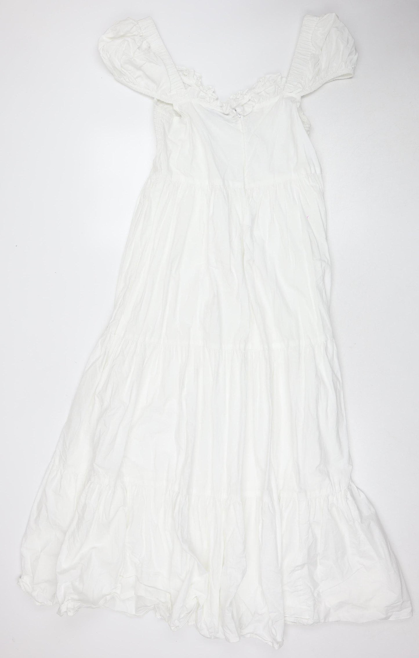 ASOS Women's White Sleeveless Cotton Dress, Size 16