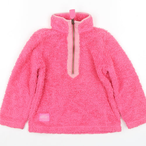 Joules Girls Pink Fleece Hoodie 4-5 Years Full Zip Long Sleeve