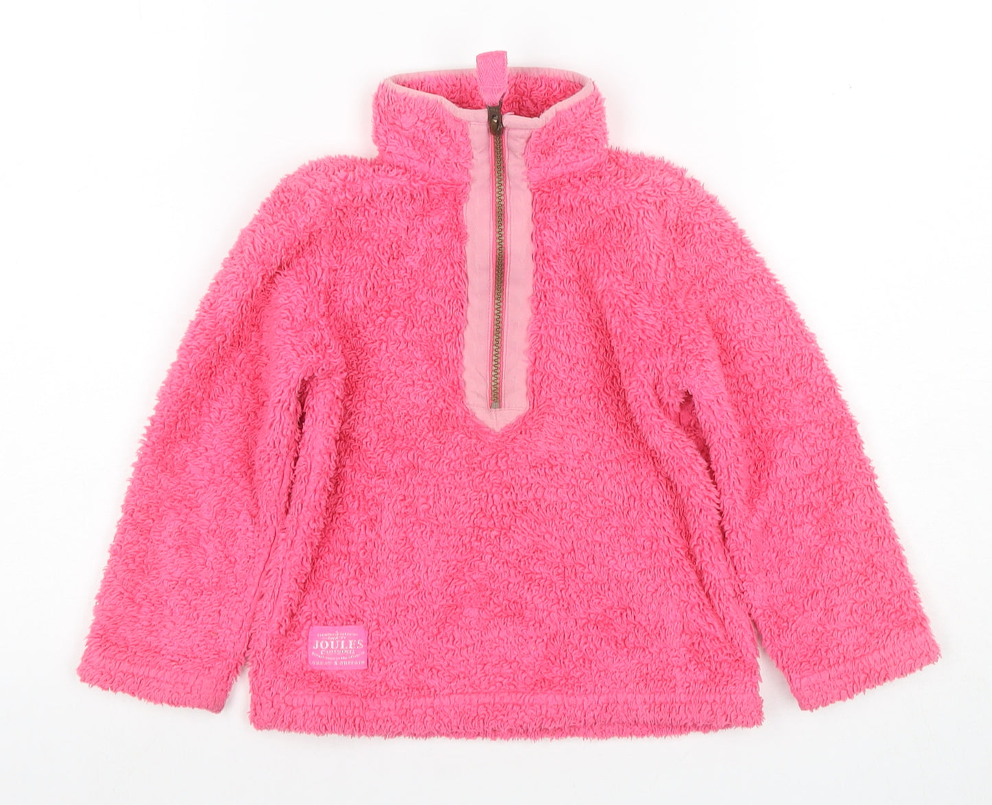 Joules Girls Pink Fleece Hoodie 4-5 Years Full Zip Long Sleeve
