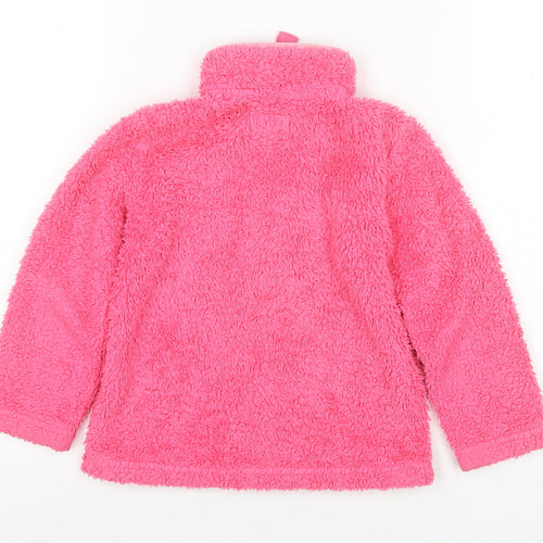 Joules Girls Pink Fleece Hoodie 4-5 Years Full Zip Long Sleeve