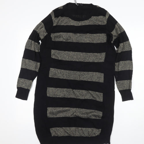 Capsule Women's Black Striped Jumper Dress Size 12