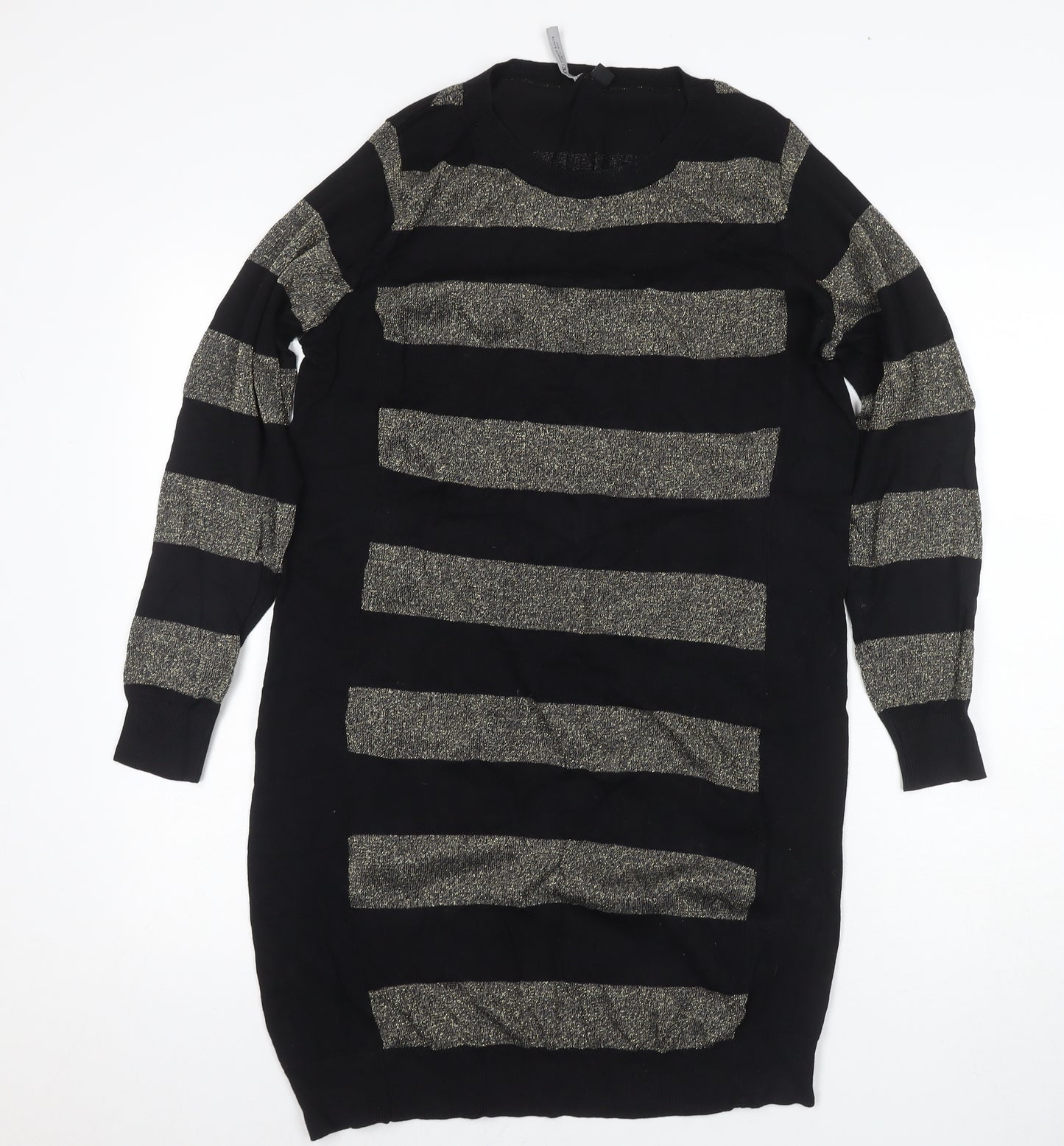 Capsule Women's Black Striped Jumper Dress Size 12
