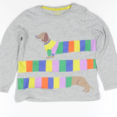 Boden Girls Grey Long Sleeve Graphic T-Shirt 3-4 Years