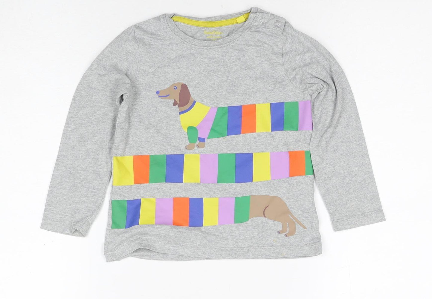 Boden Girls Grey Long Sleeve Graphic T-Shirt 3-4 Years