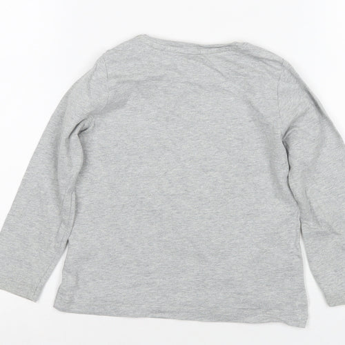 Boden Girls Grey Long Sleeve Graphic T-Shirt 3-4 Years