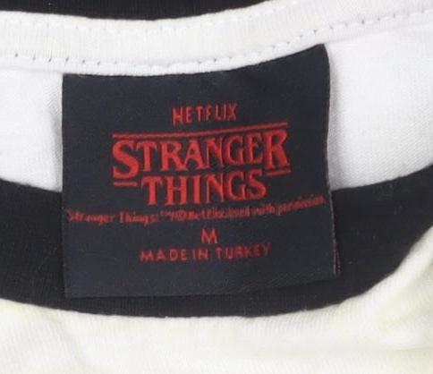 Stranger Things Hellfire Club T-Shirt, Unisex M, White/Black