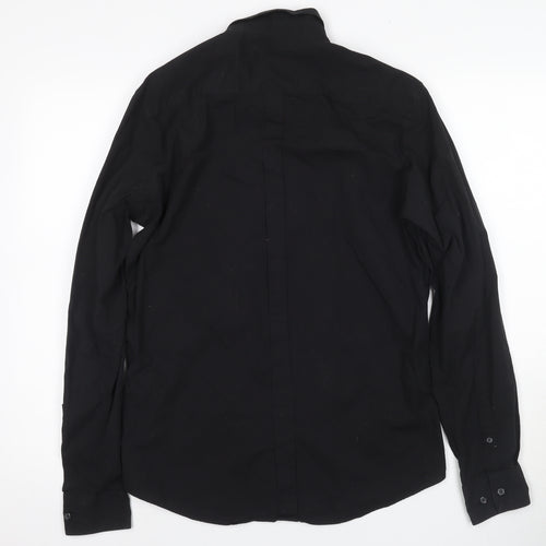 DKNY Men's Black Dress Shirt S, Business Long Sleeve