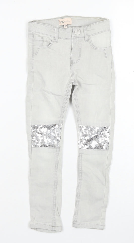 KIDS ONLY Grey Sequin Skinny Jeans for Girls - Size 9 Years