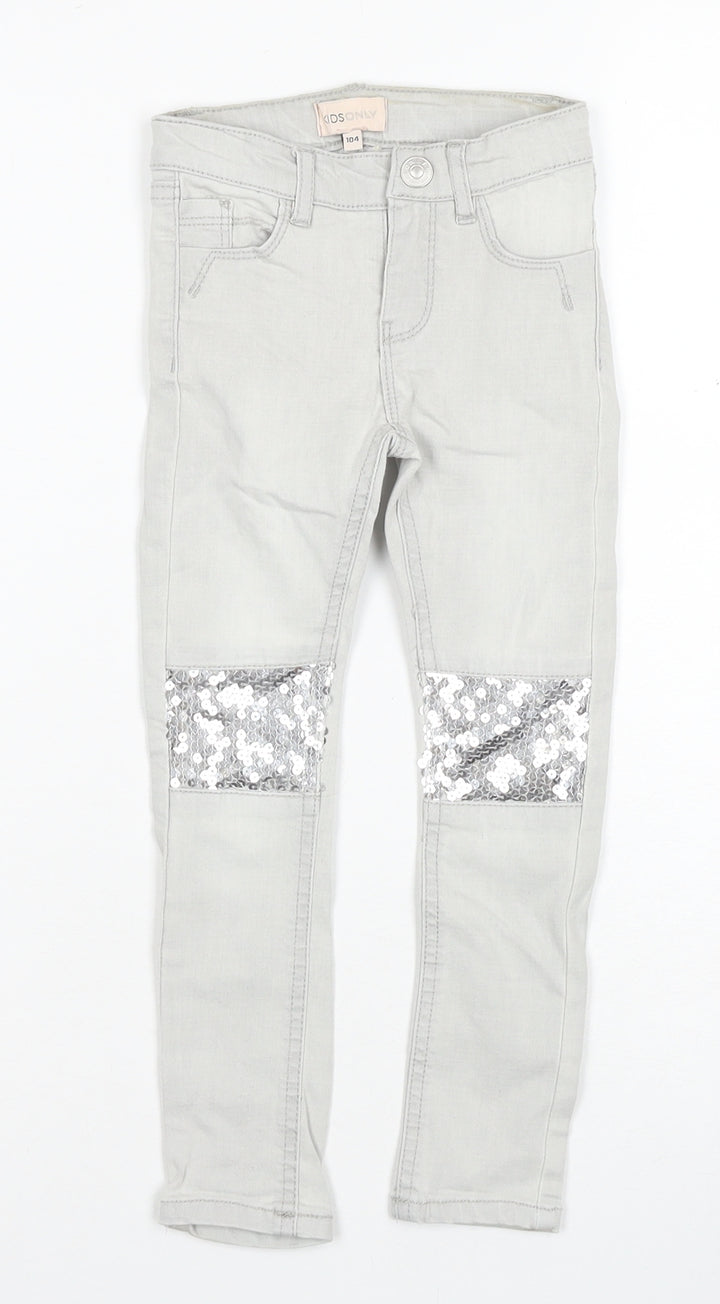 KIDS ONLY Grey Sequin Skinny Jeans for Girls - Size 9 Years