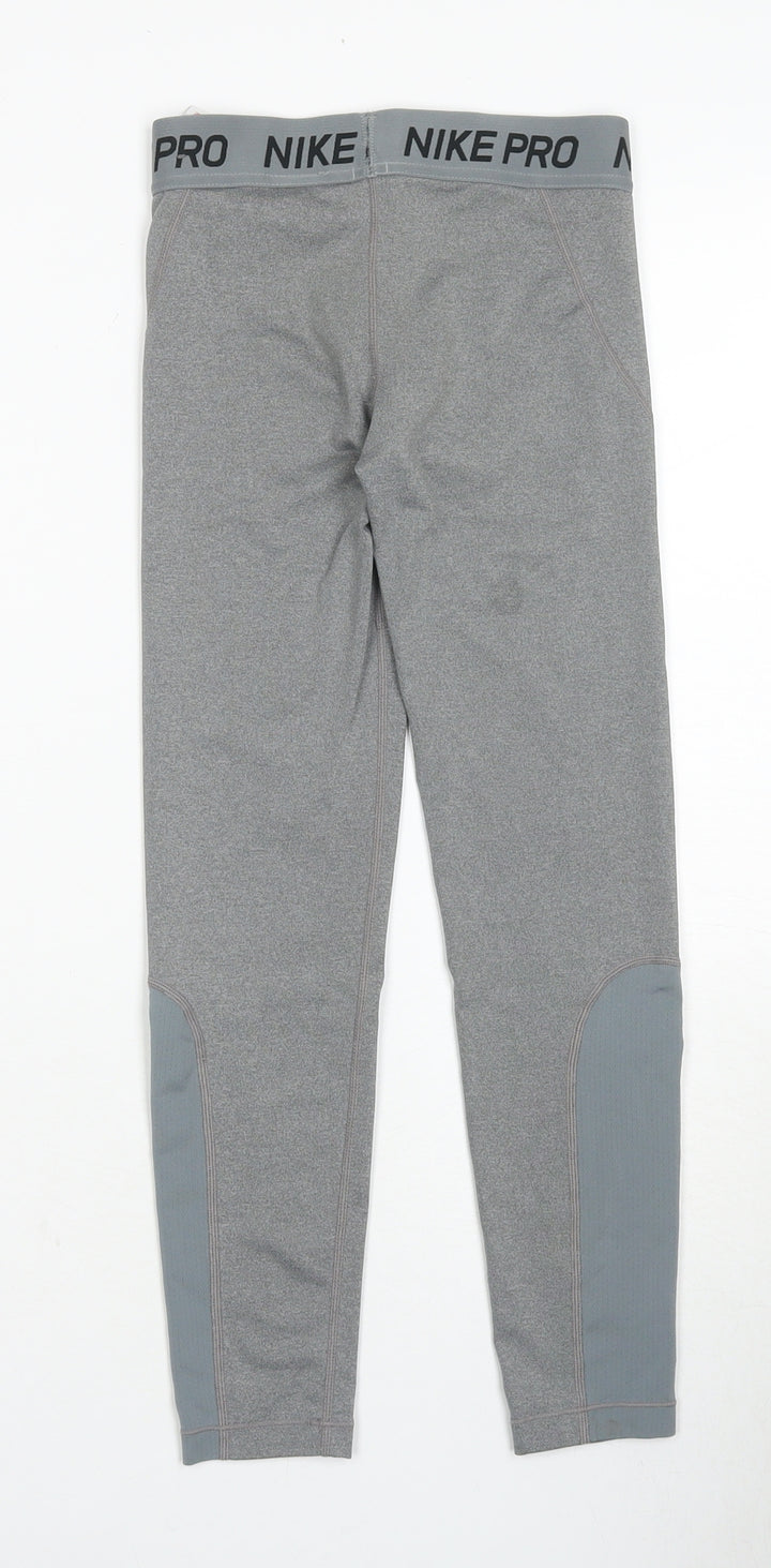 Nike Unisex Kids Grey Compression Leggings Size S for Running