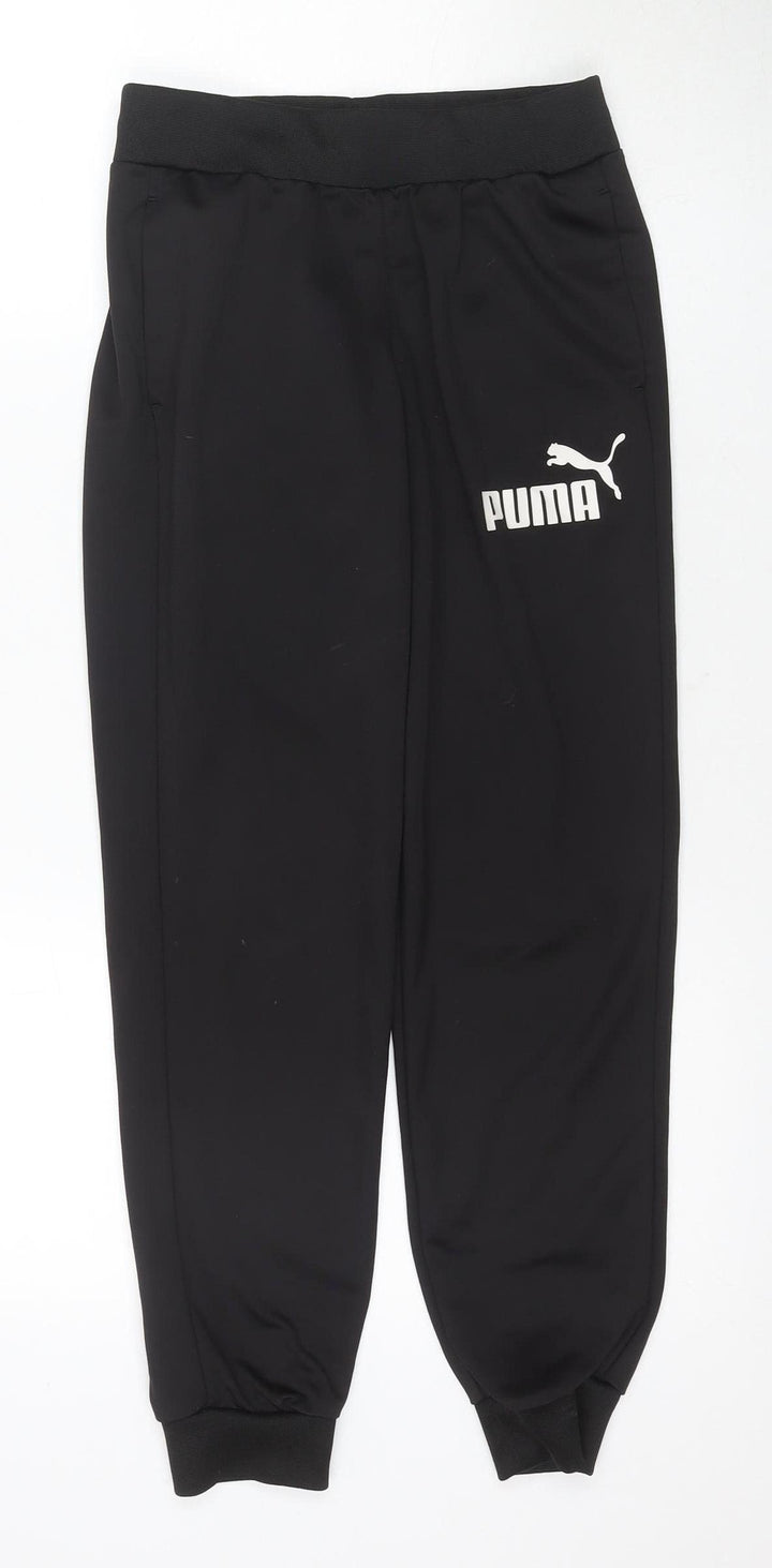 Puma Boys Black Joggers L Tapered Sports Trousers