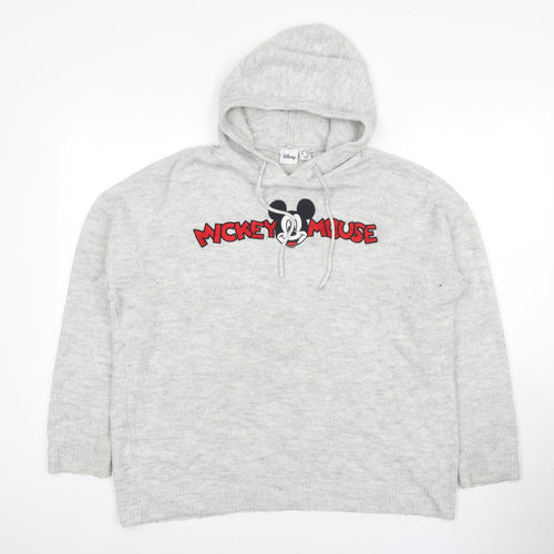 Disney Women's Grey Mickey Mouse Hoodie M