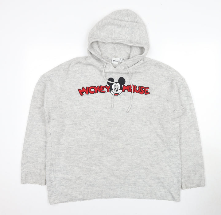 Disney Women's Grey Mickey Mouse Hoodie M