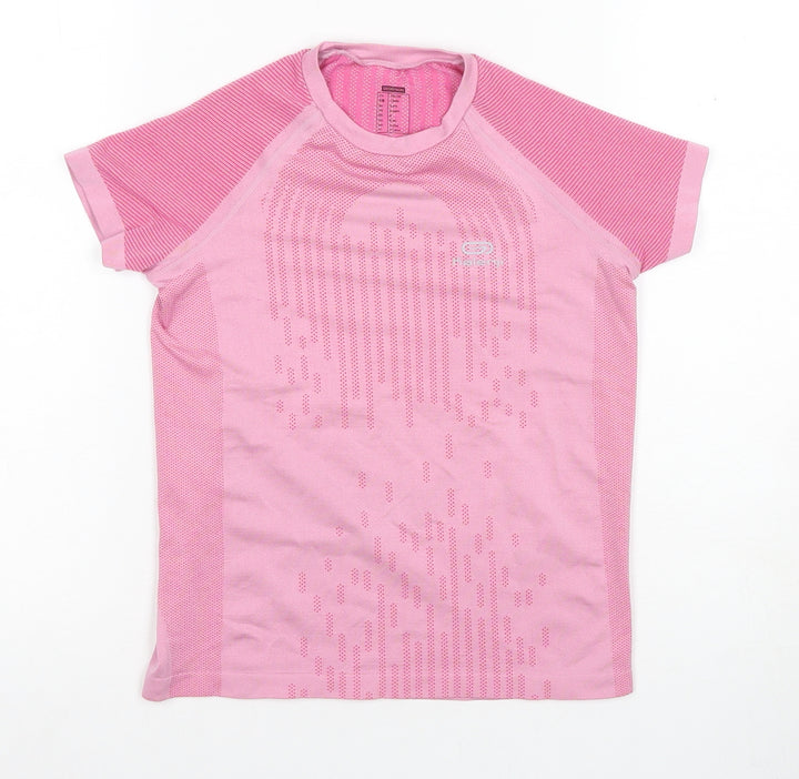 Decathlon Girls Pink Athletic T-Shirt, 8 Years, Lightweight