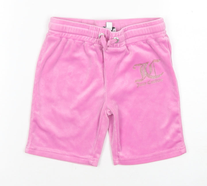 Juicy Couture Girls Pink Velour Sweat Shorts Size 10
