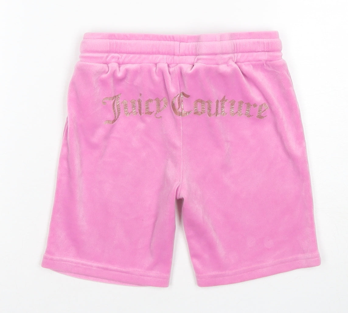 Juicy Couture Girls Pink Velour Sweat Shorts Size 10