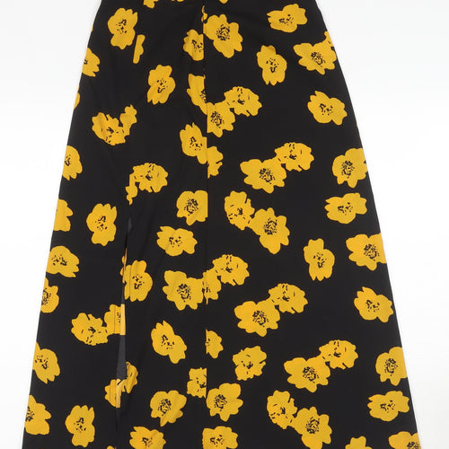 Wednesday's Girl Women's Black Floral A-Line Midi Skirt XS