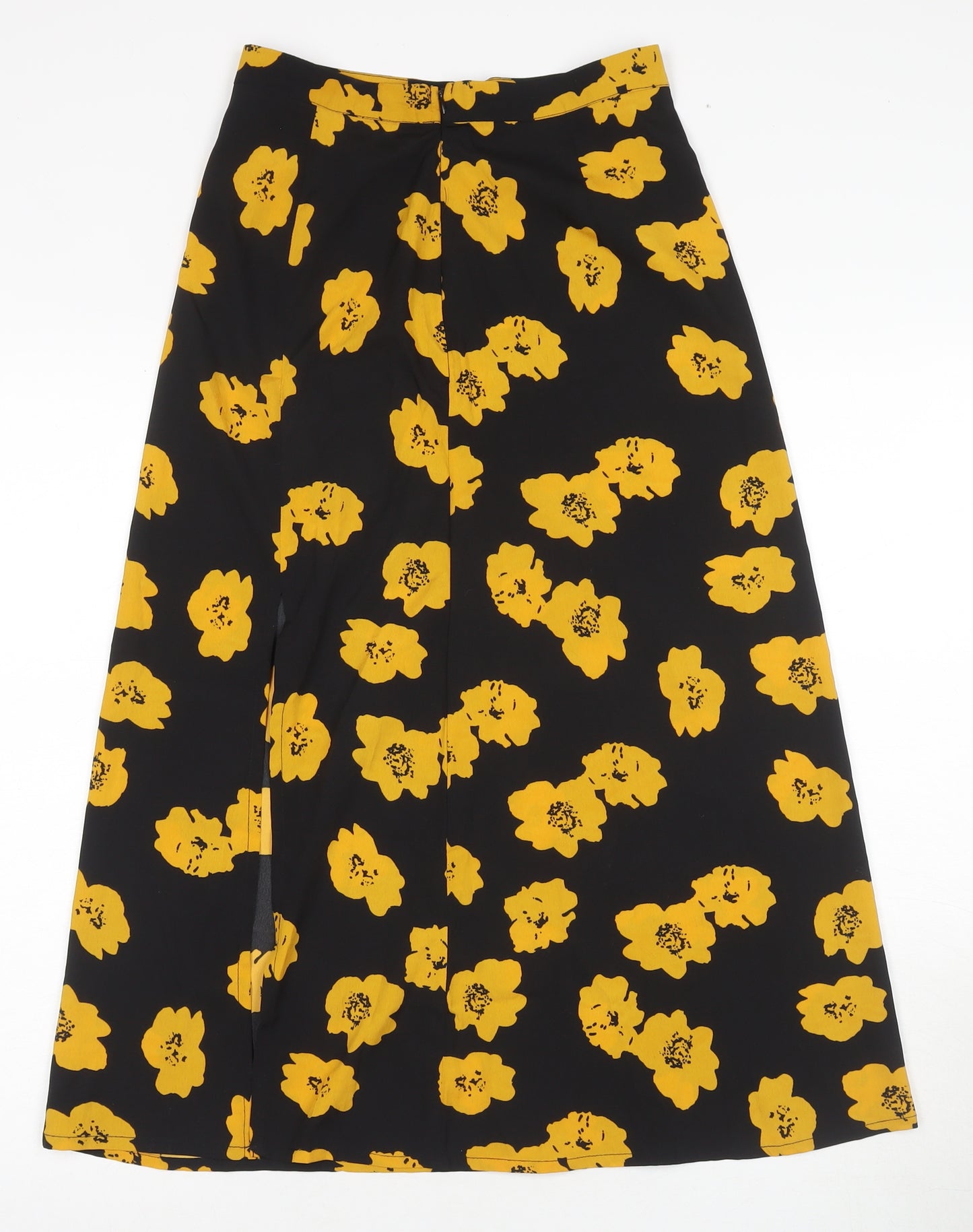 Wednesday's Girl Women's Black Floral A-Line Midi Skirt XS