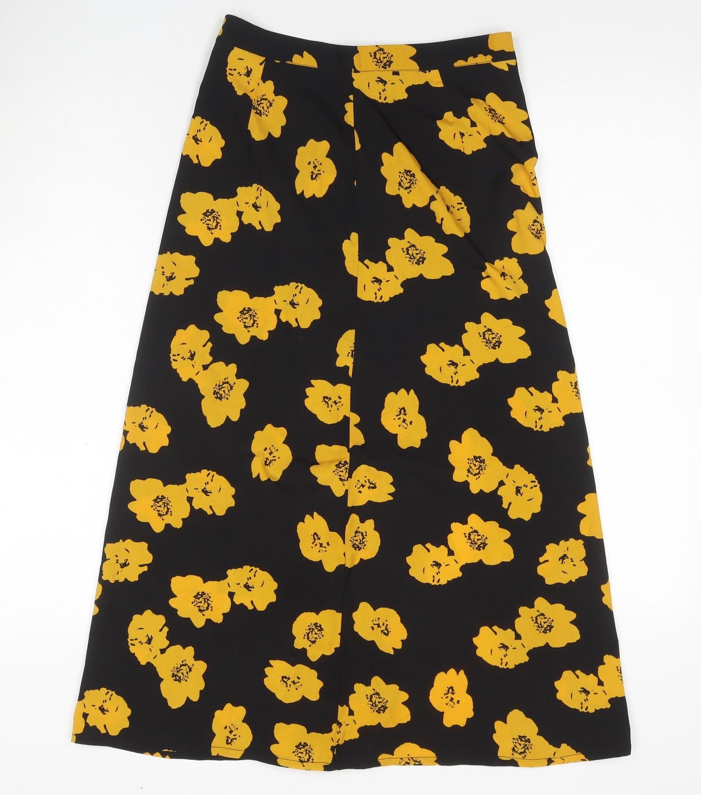 Wednesday's Girl Women's Black Floral A-Line Midi Skirt XS