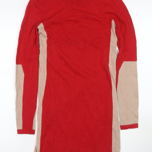 W118 by Walter Baker Women's XS Red Beige Shift Dress