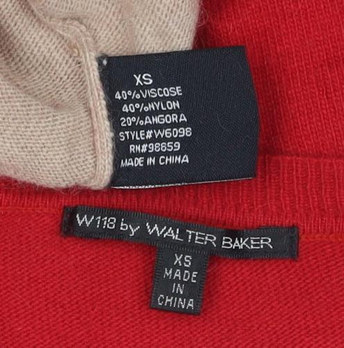 W118 by Walter Baker Women's XS Red Beige Shift Dress
