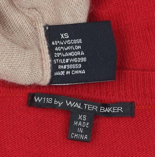 W118 by Walter Baker Women's XS Red Beige Shift Dress