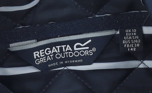 Regatta Women's Blue Quilted Jacket - Size 10, Full Zip