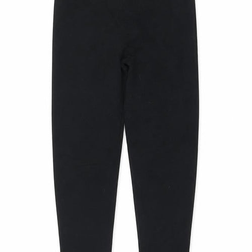 DKNY Girls Black Ankle Leggings, Cotton Blend, 12 Years