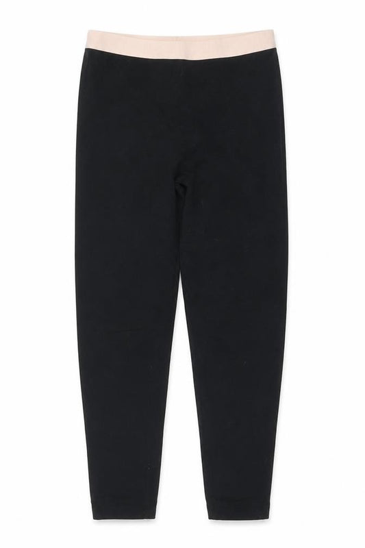 Front view of DKNY girls’ black ankle leggings, cotton blend, 12 years