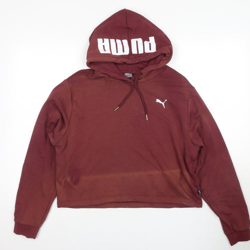 Puma Women's Red Pullover Hoodie, Size 14, Regular Fit, Sports