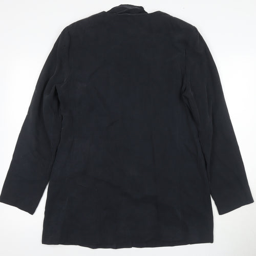 Richards Women's Black Long Coat Size 16 Buttoned