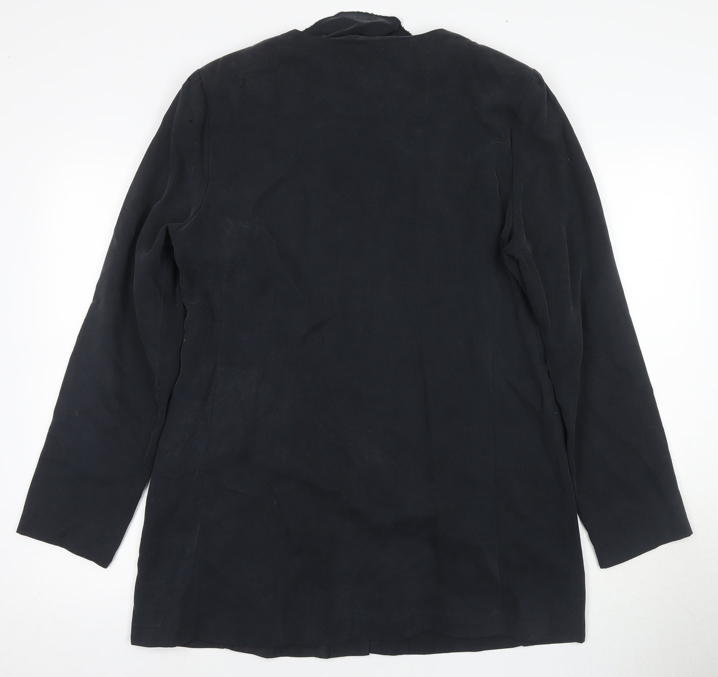 Richards Women's Black Long Coat Size 16 Buttoned