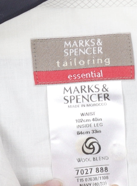Marks & Spencer Navy Men's Dress Trousers 40/33