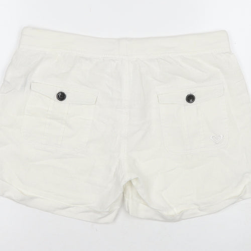 Roxy Women's White Chino Shorts, M, Summer Casual Style