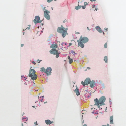 Joules Unisex Baby Pink Floral Jogger Trousers 6-9 Months