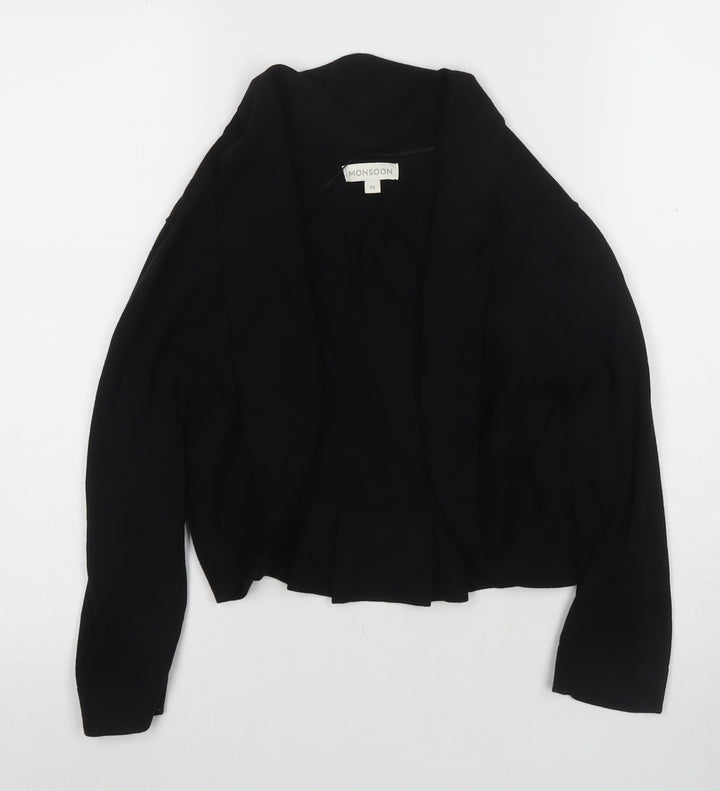 Noosnow Women's Black Cardigan M 100% Cotton Long Sleeve