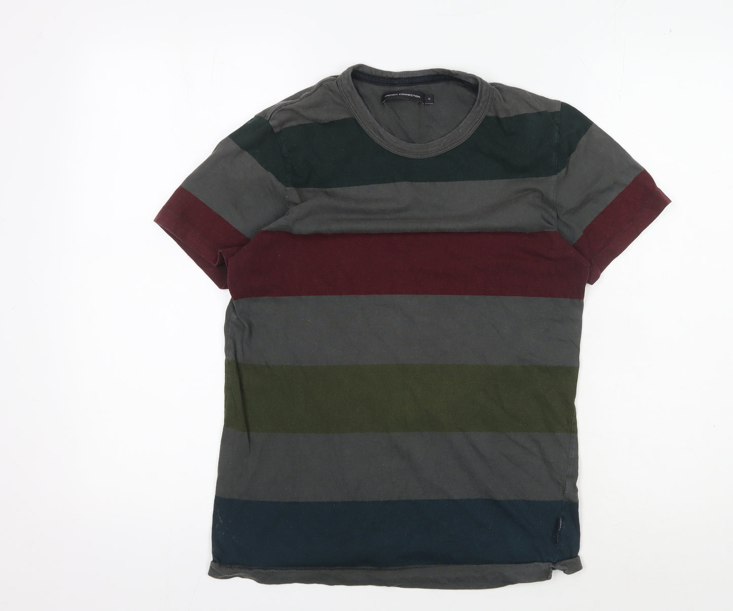 French Connection Men's Multicoloured Striped T-Shirt S