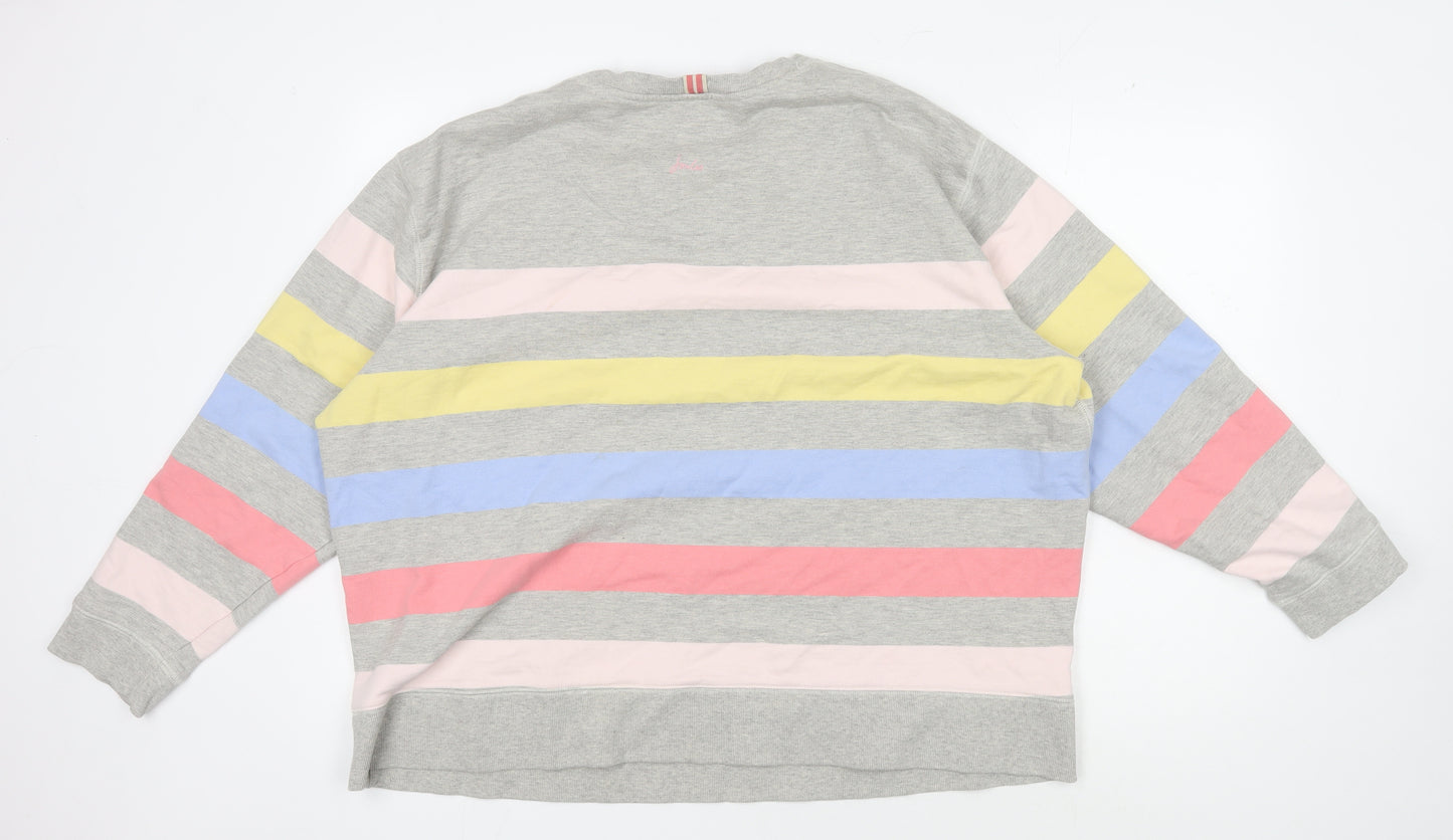 Joules Women's Multicoloured Stripe Pullover Sweatshirt Size 22