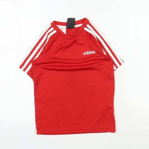 Adidas Boys Red T-Shirt, UK Size 7-8, Sports Jersey