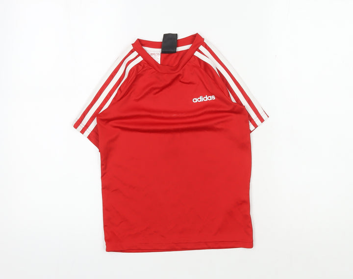 Adidas Boys Red T-Shirt, UK Size 7-8, Sports Jersey