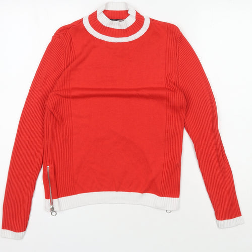 Marks and Spencer Women's Red Pullover, Size 14, Mock Neck