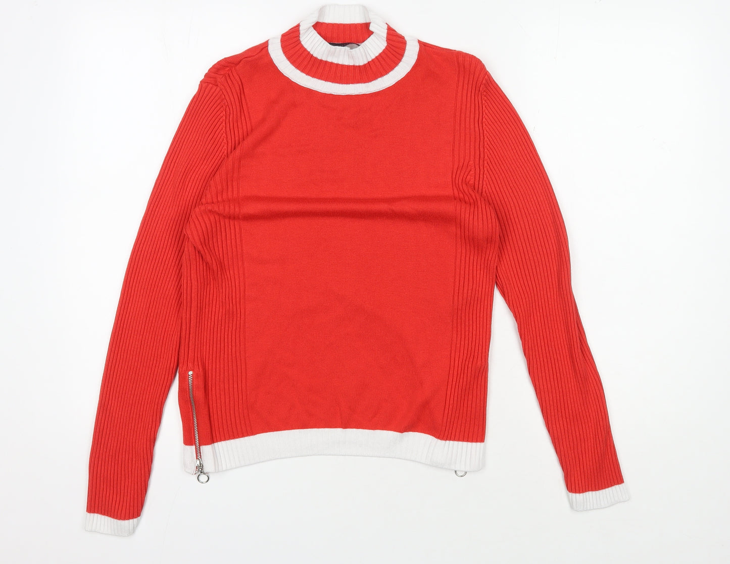 Marks and Spencer Women's Red Pullover, Size 14, Mock Neck