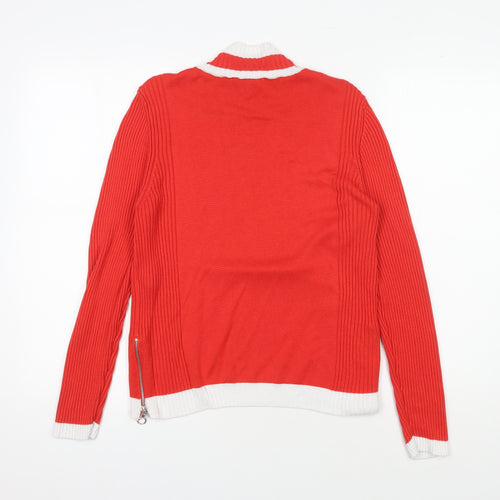 Marks and Spencer Women's Red Pullover, Size 14, Mock Neck